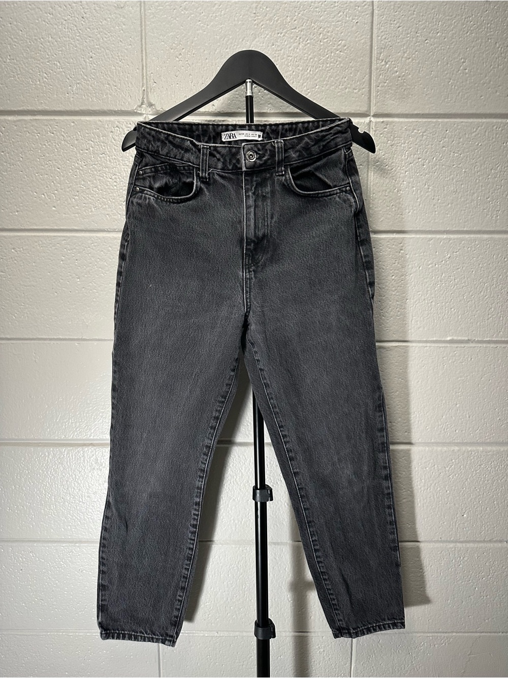 ZARA High-Rise Charcoal Wash Women’s Jeans